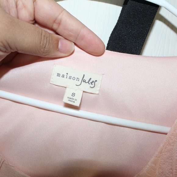 NWT Maison Jules Cote D'azure Bellini Pink A-Line Ruffle Dress - Size Small - Picture 11 of 11